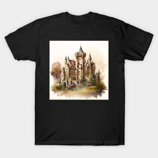 Castle Watercolor Fantasy T-Shirt